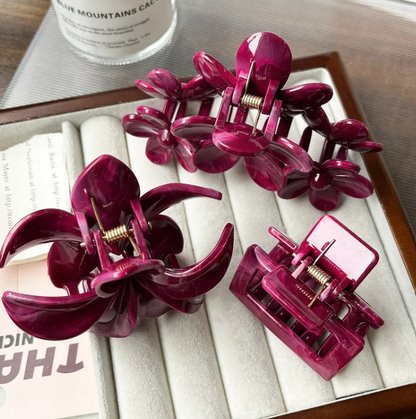 Set de Pince à Cheveux Florale En Plastique