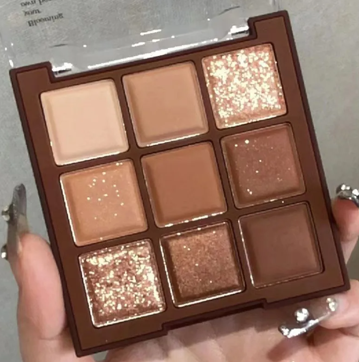 Palette D'ombres À Paupières Chocolat 9 Couleurs Avec Style Tons Terreux Pour Un Maquillage Naturel