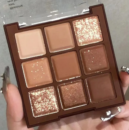 Palette D'ombres À Paupières Chocolat 9 Couleurs Avec Style Tons Terreux Pour Un Maquillage Naturel
