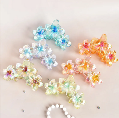 Pince À Cheveux En Forme De Plumeria Pour Femmes, En Plastique, 1 Pièce, Adaptée À Toutes Les Saisons