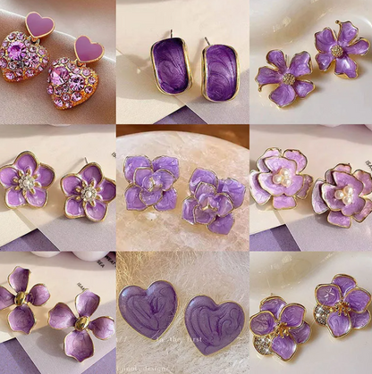 Boucle d'Oreille En Alliage Forme De Fleur, Papillon Et Coeur