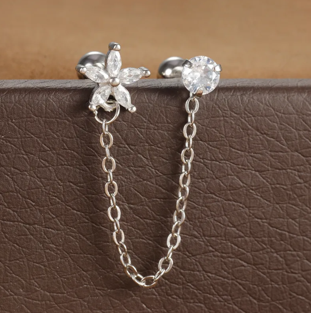 Boucles D'oreilles Élégantes En Acier Inoxydable 304 Avec Motif Géométrique Et Incrustation De Zircon Pour Femme