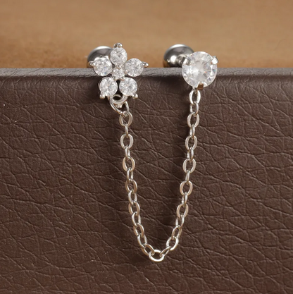 Boucles D'oreilles Élégantes En Acier Inoxydable 304 Avec Motif Géométrique Et Incrustation De Zircon Pour Femme