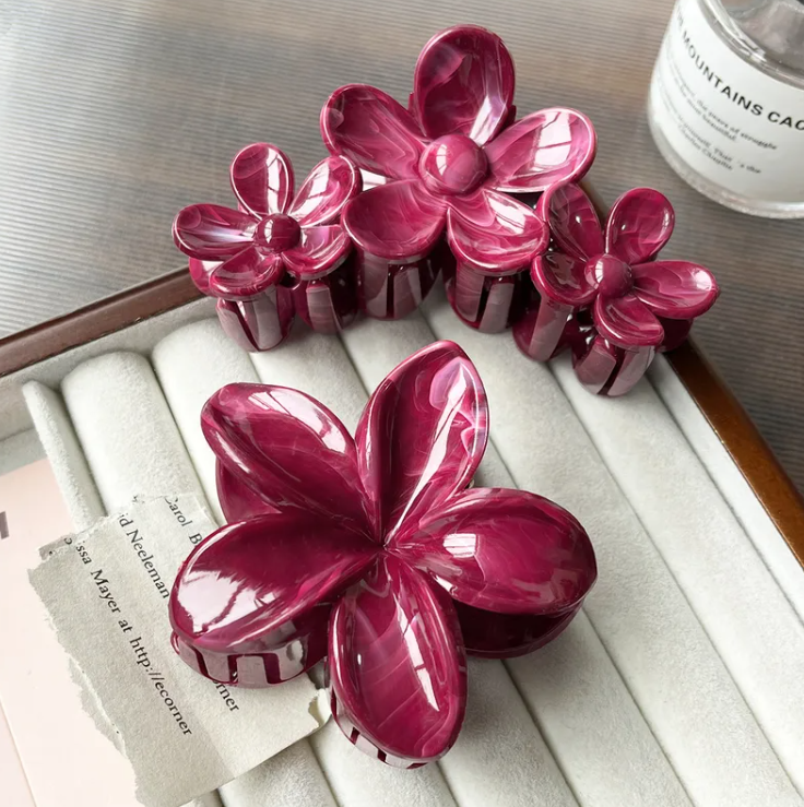 Set de Pince à Cheveux Florale En Plastique