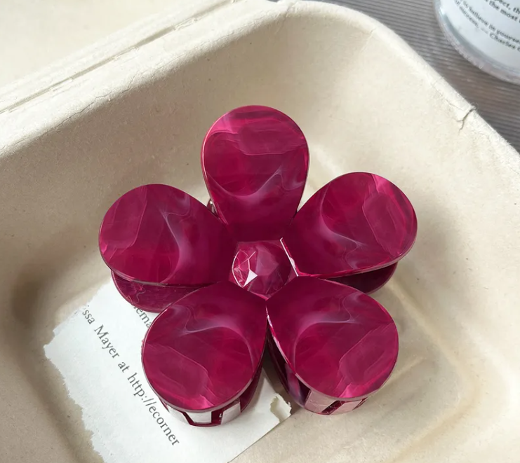 Set de Pince à Cheveux Florale En Plastique