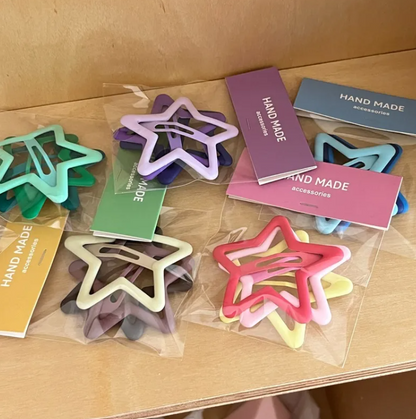 Epingle à Cheveux Mignonne Motif Etoile En Plastique, Paquet De 20 Colorées