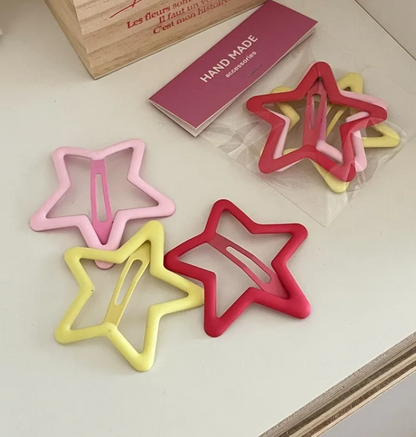 Epingle à Cheveux Mignonne Motif Etoile En Plastique, Paquet De 20 Colorées