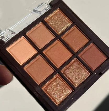 Palette D'ombres À Paupières Chocolat 9 Couleurs Avec Style Tons Terreux Pour Un Maquillage Naturel