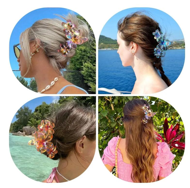 Pince À Cheveux En Forme De Plumeria Pour Femmes, En Plastique, 1 Pièce, Adaptée À Toutes Les Saisons