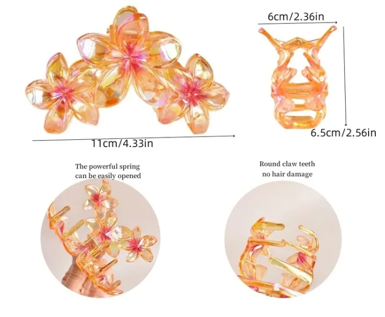 Pince À Cheveux En Forme De Plumeria Pour Femmes, En Plastique, 1 Pièce, Adaptée À Toutes Les Saisons