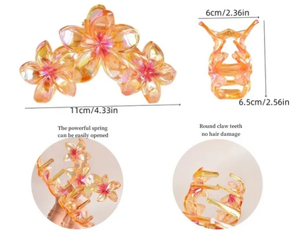 Pince À Cheveux En Forme De Plumeria Pour Femmes, En Plastique, 1 Pièce, Adaptée À Toutes Les Saisons