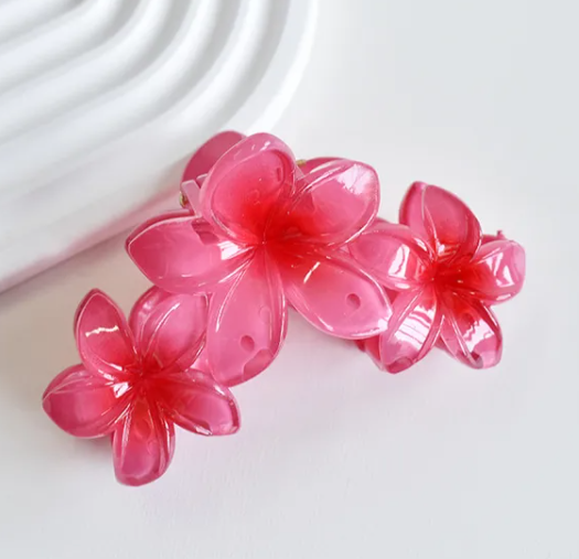 Pince À Cheveux En Forme De Plumeria Pour Femmes, En Plastique, 1 Pièce, Adaptée À Toutes Les Saisons