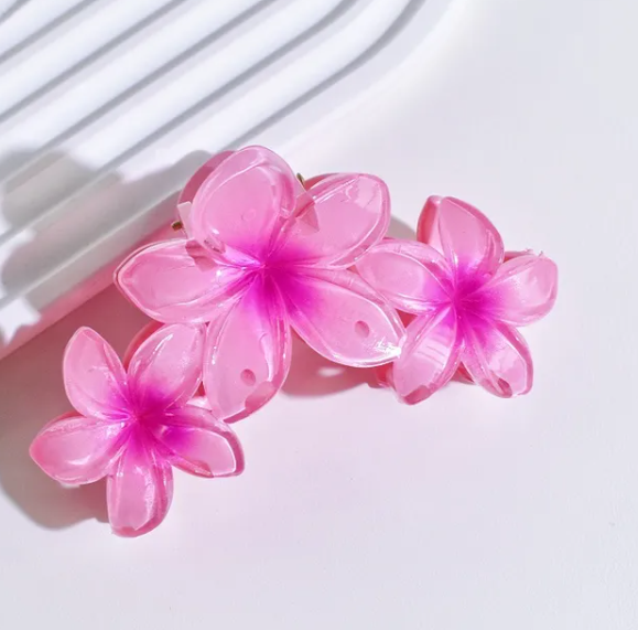 Pince À Cheveux En Forme De Plumeria Pour Femmes, En Plastique, 1 Pièce, Adaptée À Toutes Les Saisons