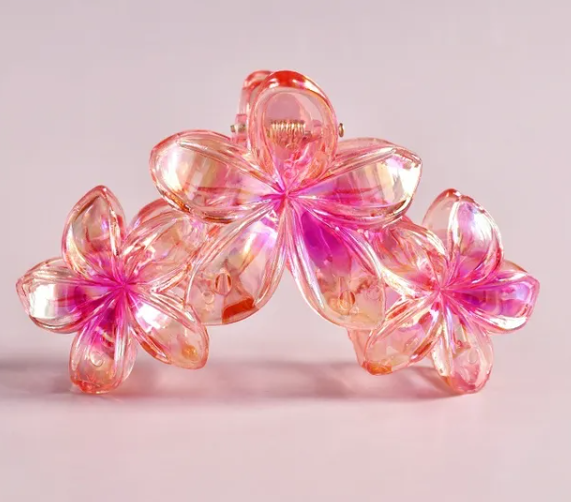 Pince À Cheveux En Forme De Plumeria Pour Femmes, En Plastique, 1 Pièce, Adaptée À Toutes Les Saisons