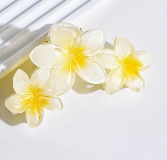 Pince À Cheveux En Forme De Plumeria Pour Femmes, En Plastique, 1 Pièce, Adaptée À Toutes Les Saisons