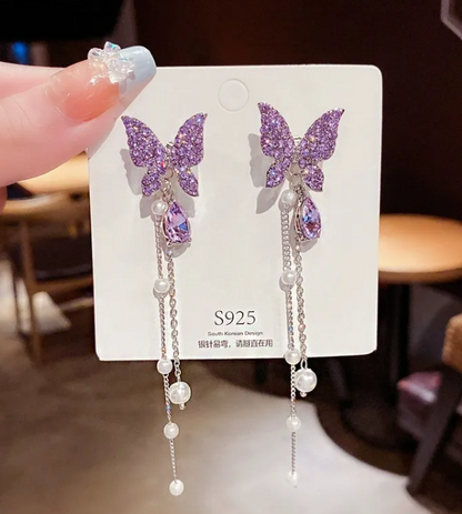 Boucle d'Oreille En Alliage Forme De Fleur, Papillon Et Coeur