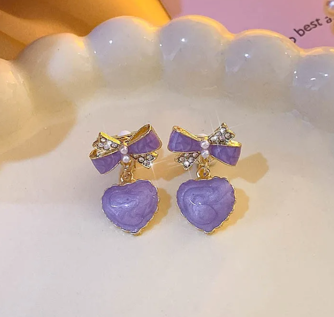 Boucle d'Oreille En Alliage Forme De Fleur, Papillon Et Coeur