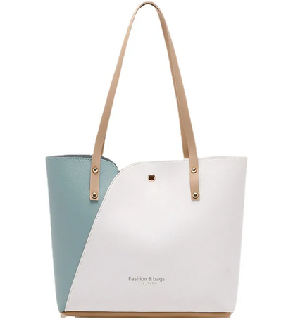 Sac À Main Carré Grande Taille En Faux Cuir Avec Motif Bloc De Couleur Et Fermeture À Verrou