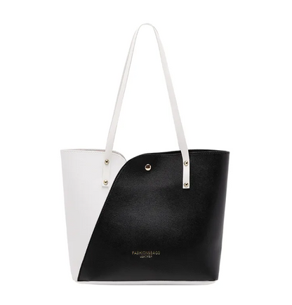 Sac À Main Carré Grande Taille En Faux Cuir Avec Motif Bloc De Couleur Et Fermeture À Verrou