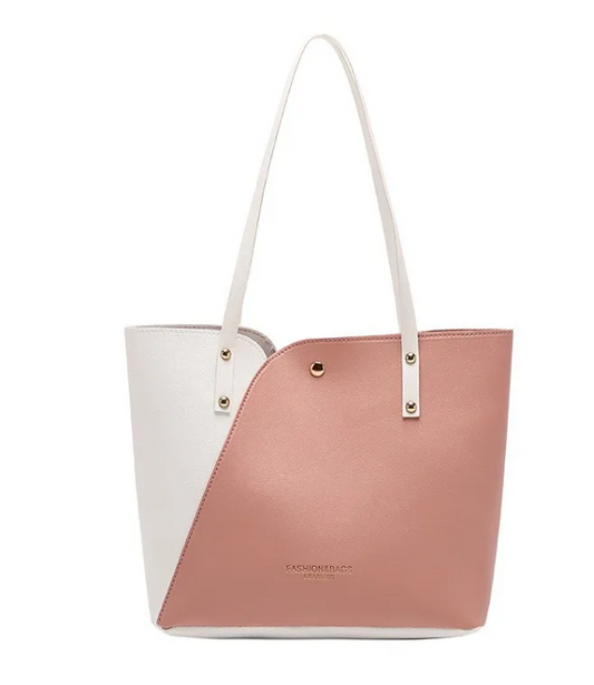 Sac À Main Carré Grande Taille En Faux Cuir Avec Motif Bloc De Couleur Et Fermeture À Verrou