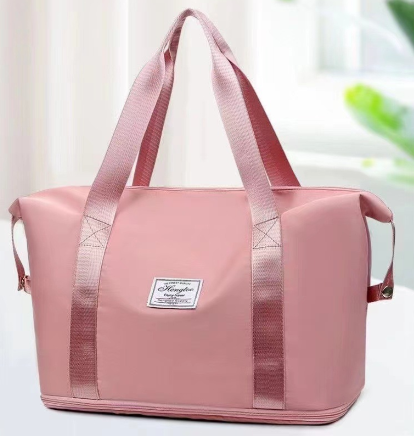 Sac De Voyage Unisexe Élégant En Nylon À Motif Uni Avec Fermeture Éclair Et Doublure En Polyester