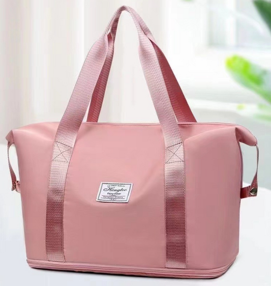 Sac De Voyage Unisexe Élégant En Nylon À Motif Uni Avec Fermeture Éclair Et Doublure En Polyester