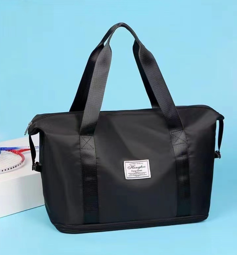Sac De Voyage Unisexe Élégant En Nylon À Motif Uni Avec Fermeture Éclair Et Doublure En Polyester