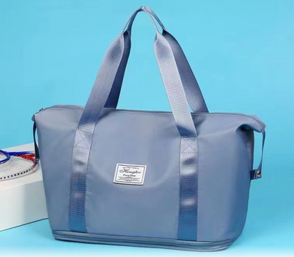 Sac De Voyage Unisexe Élégant En Nylon À Motif Uni Avec Fermeture Éclair Et Doublure En Polyester