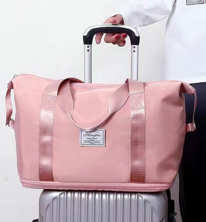 Sac De Voyage Unisexe Élégant En Nylon À Motif Uni Avec Fermeture Éclair Et Doublure En Polyester