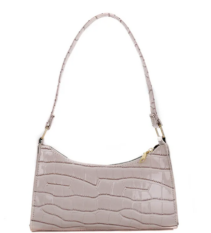 Sac À Main Carré En Cuir PU À Motif Crocodile Pour Femme, Avec Coutures Apparentes Et Bandoulière Unique
