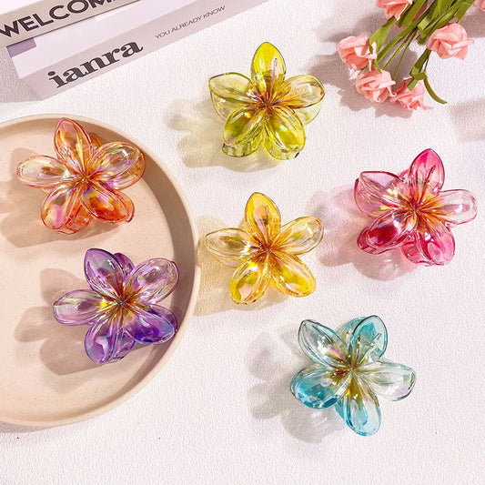Pince à Cheveux Frangipanier Transparent